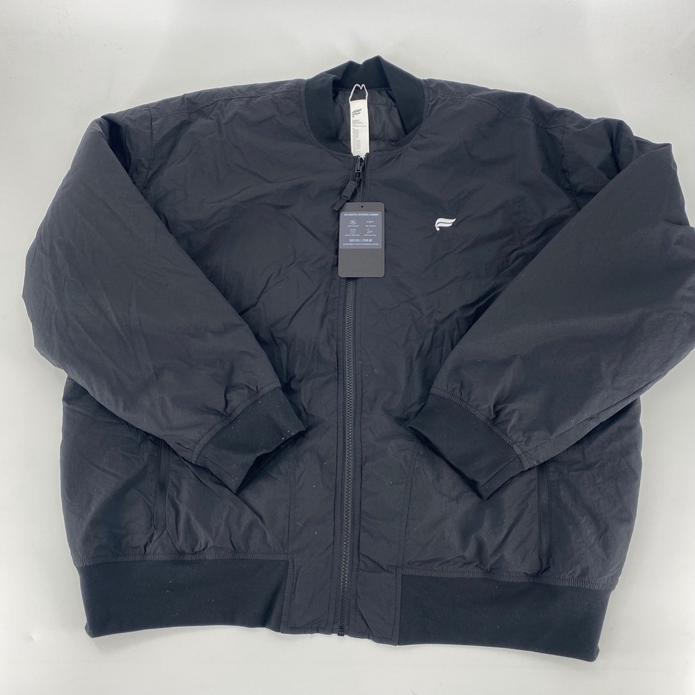 Fabletics Men's Reversible Bomber Jacket Black Size XXL Water Resistant